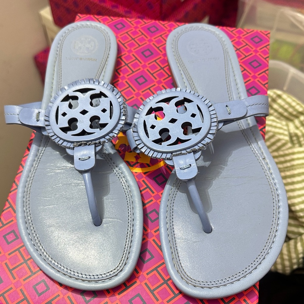 Tory Burch Pale Blue Miller Thong Sandals